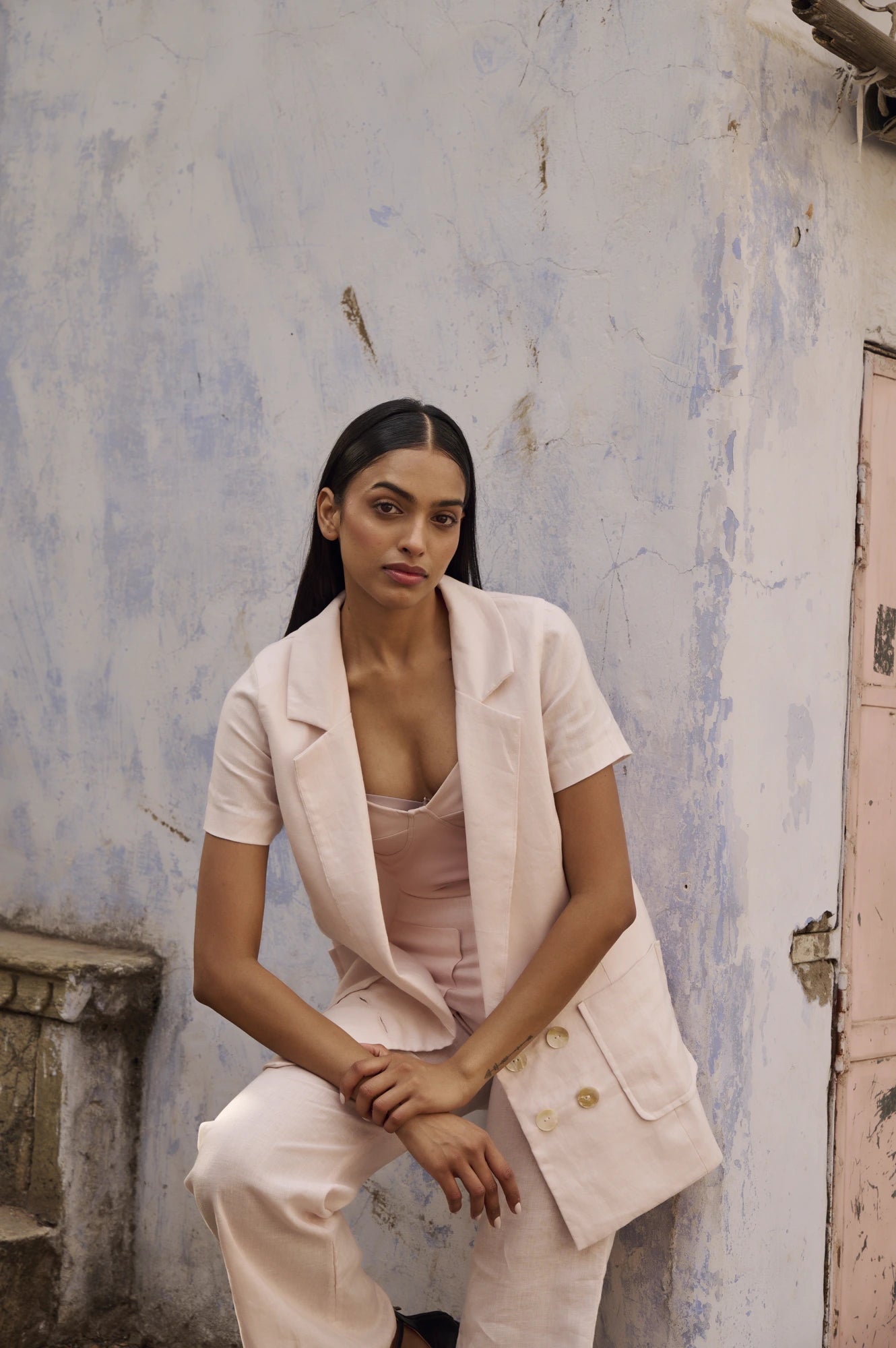 Bahama Suit Shirt Soft Pink - Miss Milne