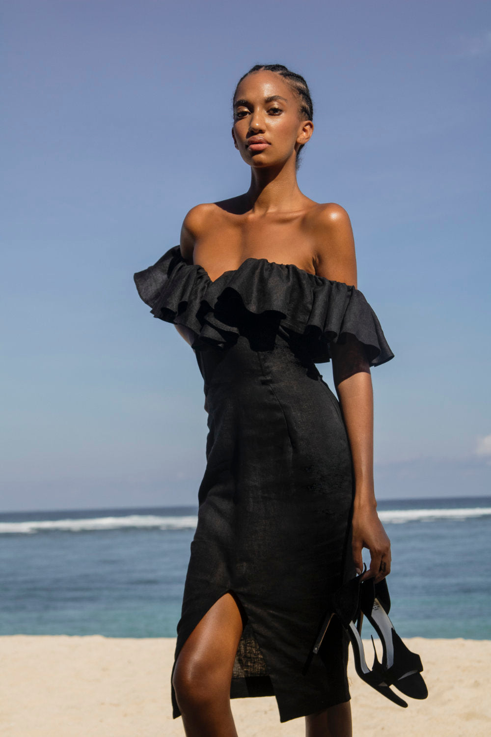 Lou Lou Ruffle Dress Black - Miss Milne