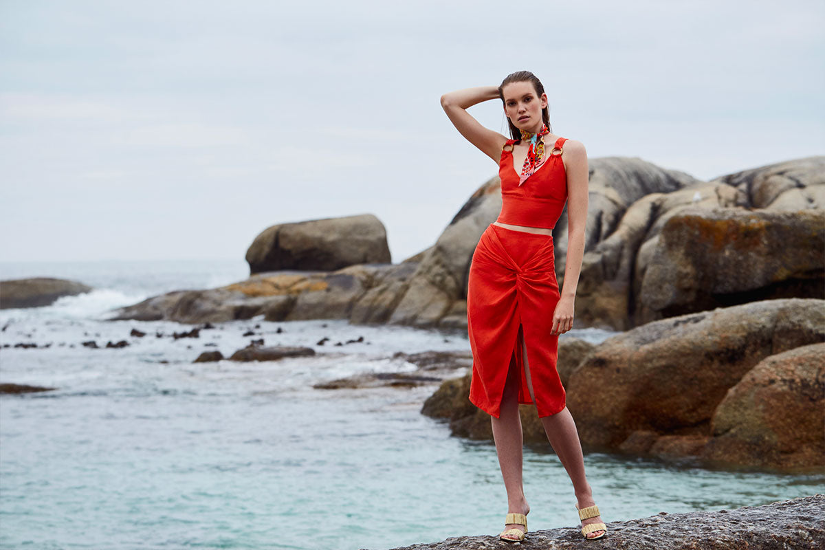 SAVANNAH SKIRT CORAL - Miss Milne