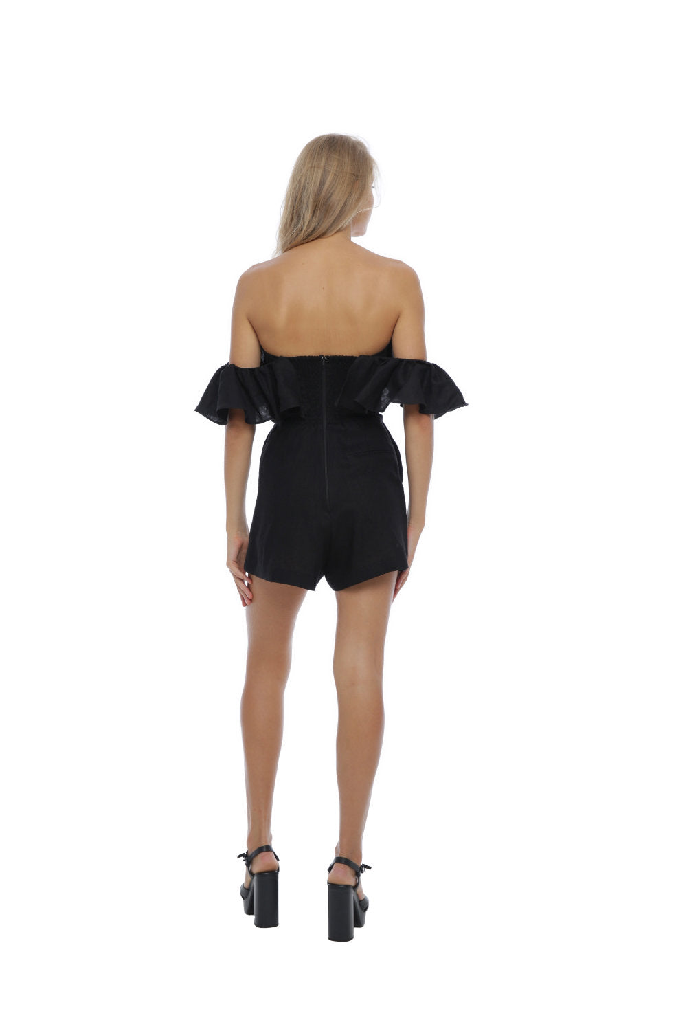 Positano Playsuit Black - Miss Milne