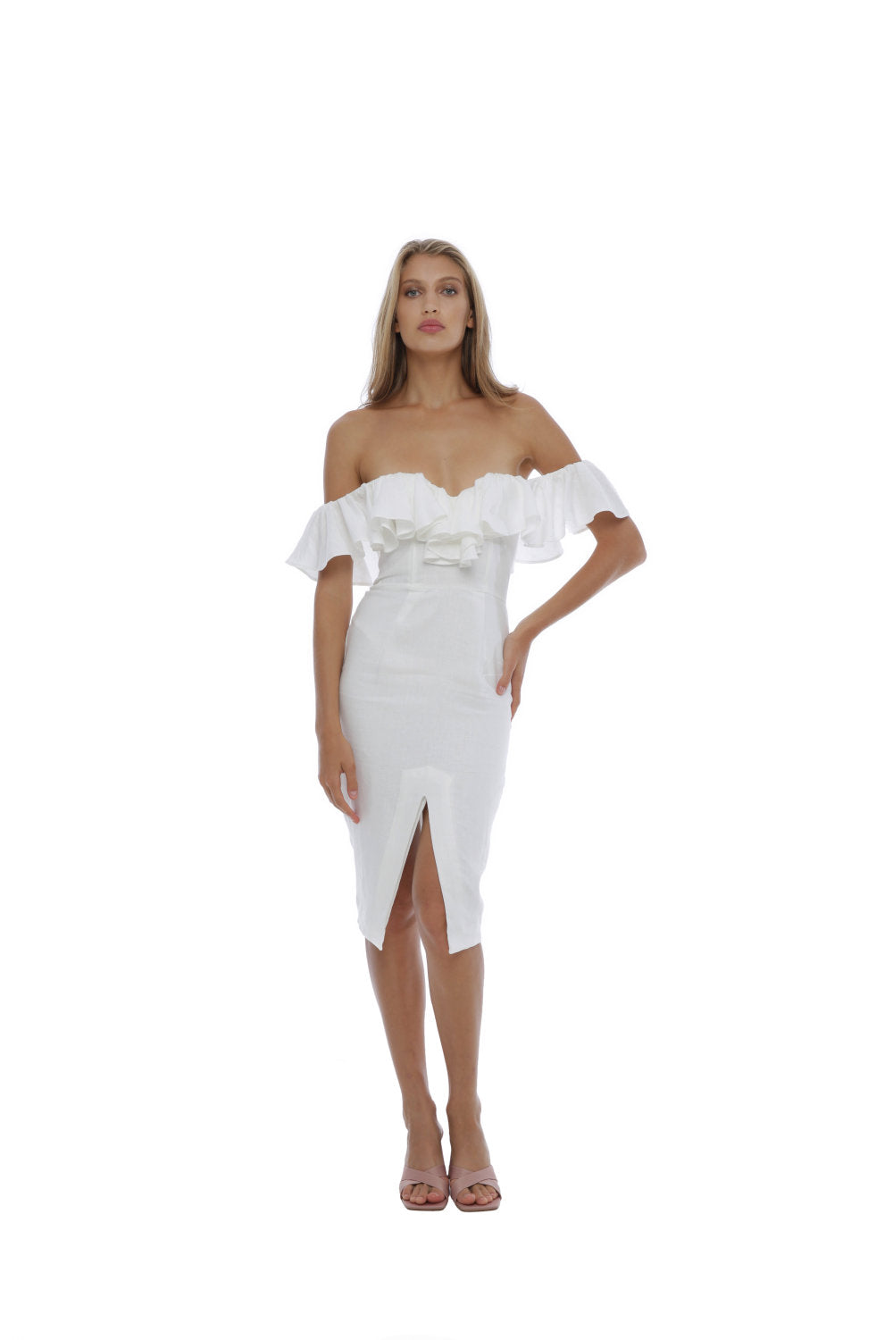 Lou Lou Ruffle Dress White - Miss Milne